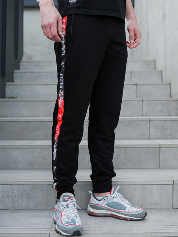 Sweatpants "CLS Mini Red" - Black SM_1237 Środowisko Miejskie SWEATPANTS