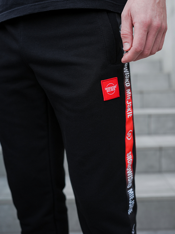 Sweatpants "CLS Mini Red" - Black SM_1237 Środowisko Miejskie SWEATPANTS