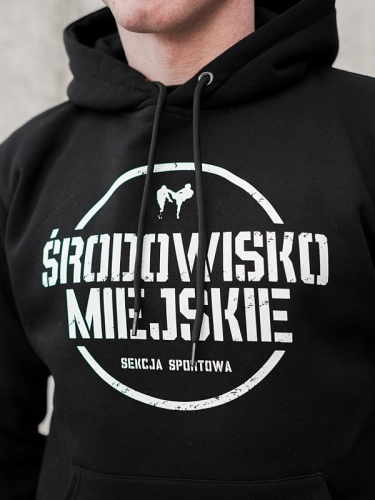 Bluza z kapturem "Sekcja sportowa" - Czarna SM_789 Środowisko Miejskie