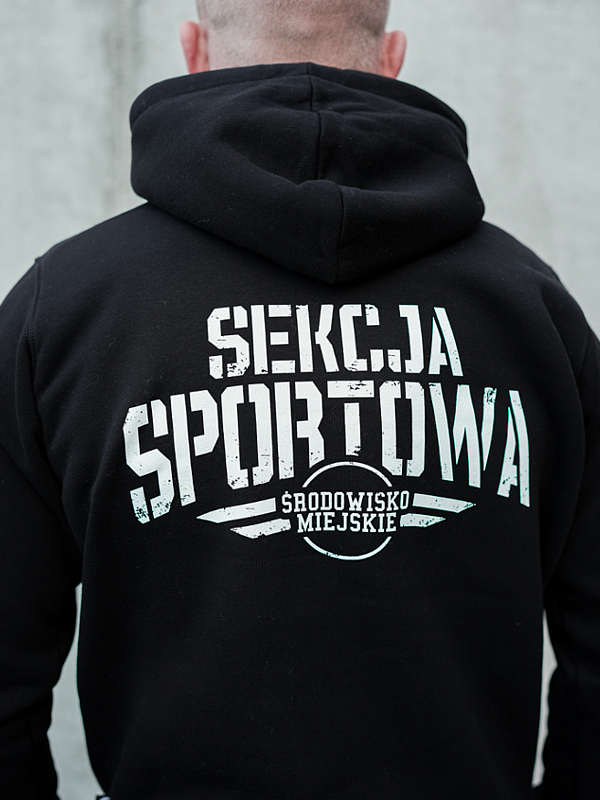 Bluza z kapturem "Sekcja sportowa" - Czarna SM_789 Środowisko Miejskie