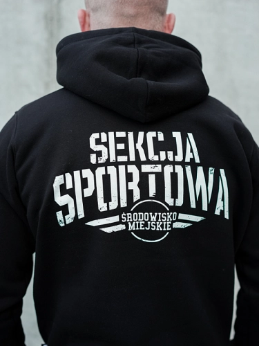 Bluza z kapturem "Sekcja sportowa" - Czarna SM_789 Środowisko Miejskie