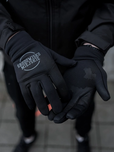 Softshell Gloves "Classic" - Touch Screen - Black / Grey SM_1260 Środowisko Miejskie GLOVES