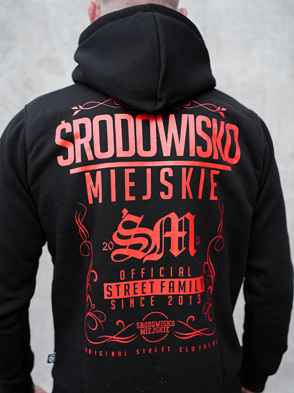Hoodie "Theme" - Black / Red SM_1261 Środowisko Miejskie HOODIE