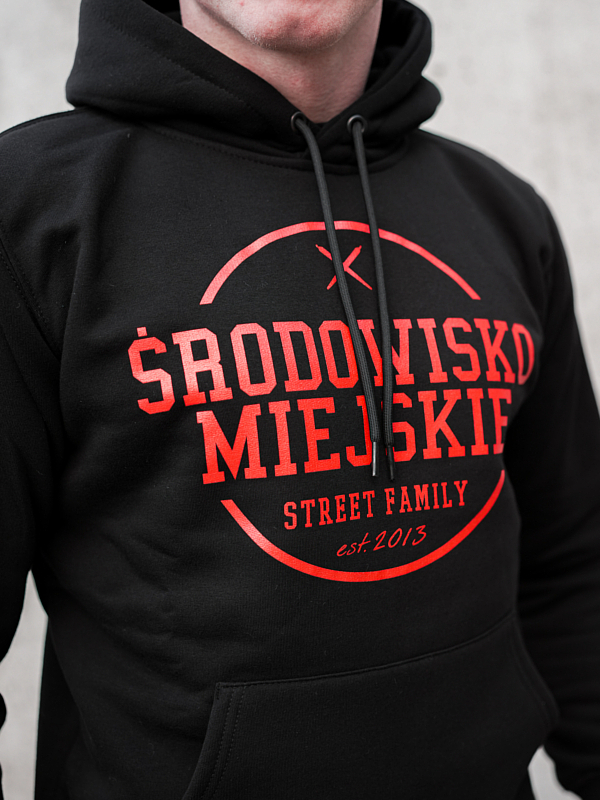 Hoodie "Theme" - Black / Red SM_1261 Środowisko Miejskie HOODIE
