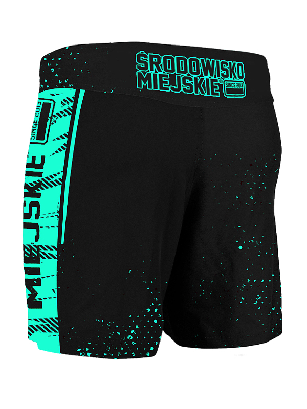 Spodenki MMA "Breakdown" - Czarne / Miętowe SM_1285 Środowisko Miejskie
