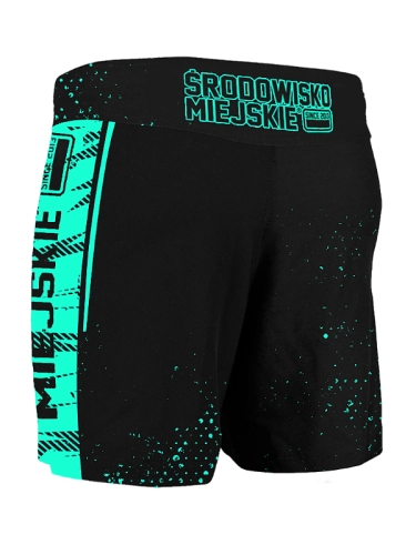 MMA Shorts "Breakdown" - Black / Mint SM_1285 Środowisko Miejskie FIGHT SHORTS