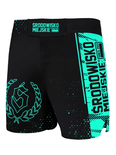 MMA Shorts "Breakdown" - Black / Mint SM_1285 Środowisko Miejskie FIGHT SHORTS