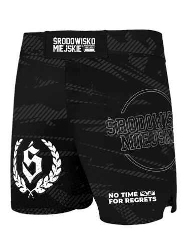 MMA Shorts "CLS" - Black / Grey SM_1286 Środowisko Miejskie FIGHT SHORTS