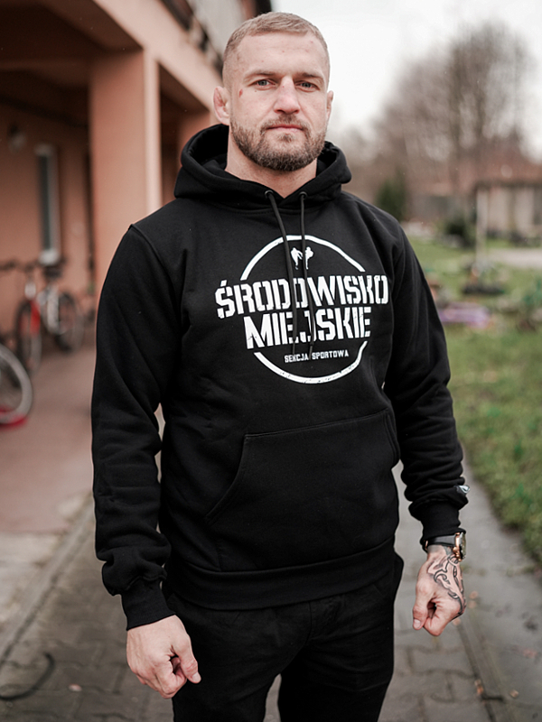 Bluza z kapturem "Sekcja sportowa" - Czarna SM_789 Środowisko Miejskie