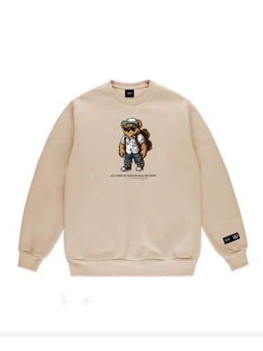 Bluza bez kaptura "All Time on Tour Bear" - Beżowa za 229,00 zł 1