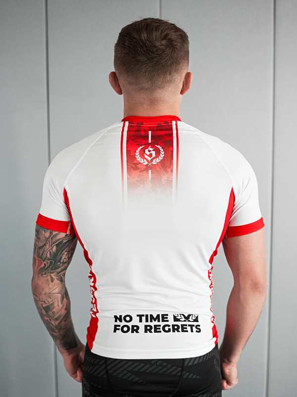 Rashguard "Fusion" - Biało / Czerwony SM_1298 Środowisko Miejskie
