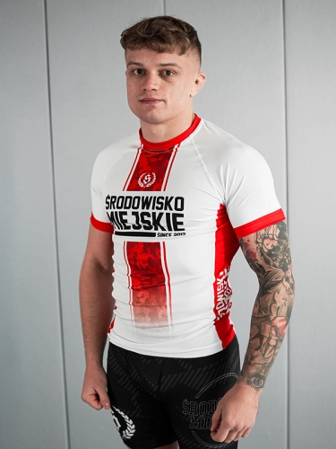 Rashguard "Fusion" - White / Red SM_1298 Środowisko Miejskie RASHGUARDS