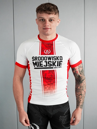 Rashguard "Fusion" - Biało / Czerwony SM_1298 Środowisko Miejskie