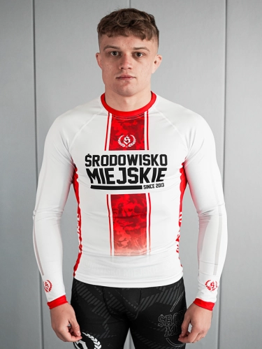 Rashguard "Fusion" longsleeve - Biało / Czerwony SM_1294 Środowisko Miejskie