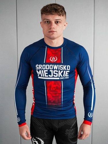 Rashguard "Fusion" longsleeve - Granatowy / Czerwony SM_1293 Środowisko Miejskie