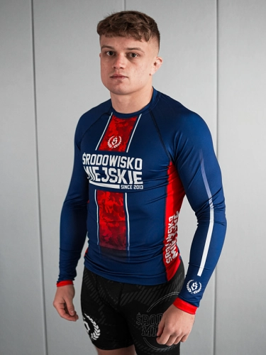 Rashguard "Fusion" longsleeve - Granatowy / Czerwony SM_1293 Środowisko Miejskie