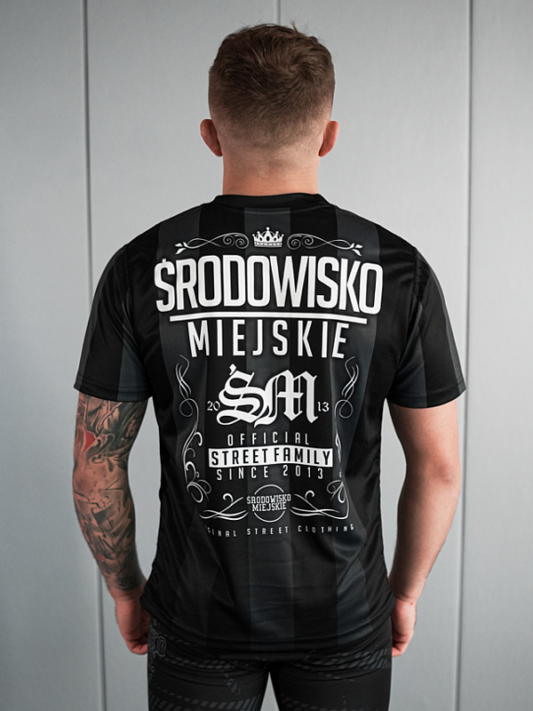 Koszulka Sportowa Mesh "Theme" - Czarna / Szara SM_1290 Środowisko Miejskie