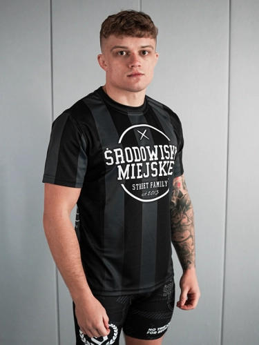 Koszulka Sportowa Mesh "Theme" - Czarna / Szara SM_1290 Środowisko Miejskie