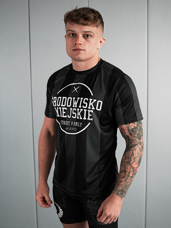 Koszulka Sportowa Mesh "Theme" - Czarna / Szara SM_1290 Środowisko Miejskie