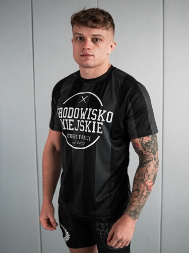 Koszulka Sportowa Mesh "Theme" - Czarna / Szara SM_1290 Środowisko Miejskie