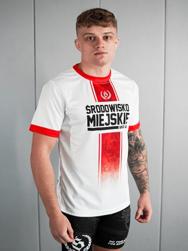 T-shirt Sport Mesh "Fusion" - White / Red SM_1289 Środowisko Miejskie T-SHIRTS