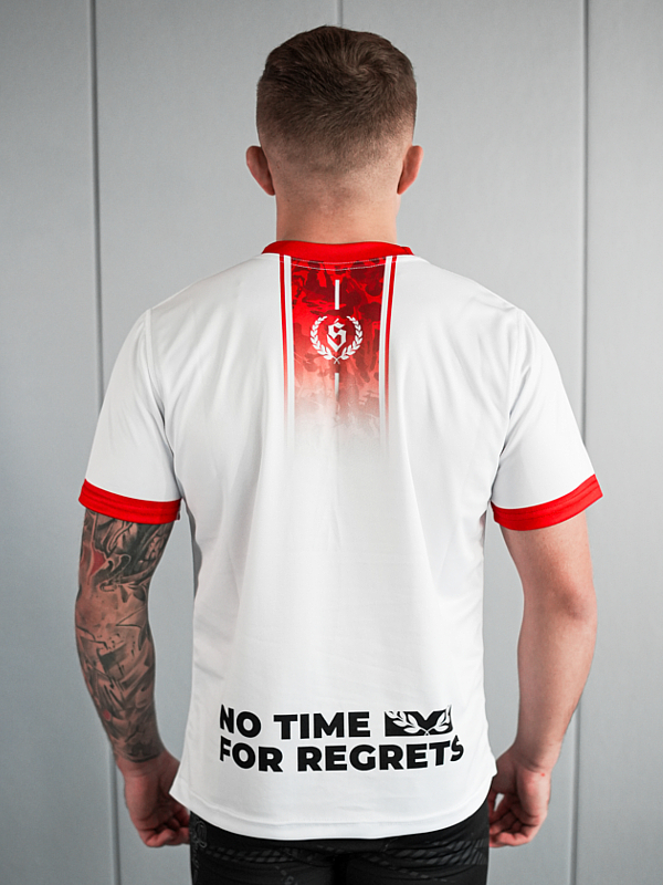 Koszulka Sportowa Mesh "Fusion" - Biała / Czerwona SM_1289 Środowisko Miejskie