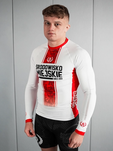 Rashguard "Fusion" longsleeve - White / Red SM_1294 Środowisko Miejskie RASHGUARDS