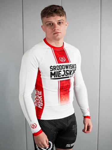 Rashguard "Fusion" longsleeve - White / Red SM_1294 Środowisko Miejskie RASHGUARDS