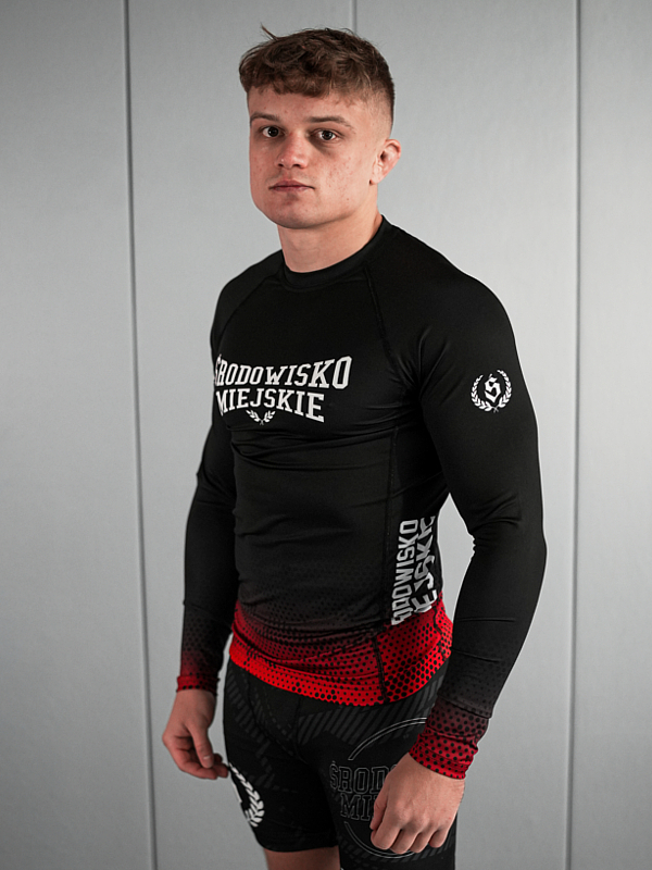 Rashguard "Punch" longsleeve - Czarny / Czerwony SM_1295 Środowisko Miejskie