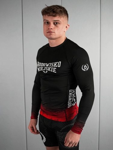 Rashguard "Punch" longsleeve - Czarny / Czerwony SM_1295 Środowisko Miejskie