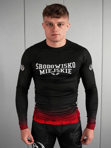 Rashguard "Punch" longsleeve - Czarny / Czerwony SM_1295 Środowisko Miejskie