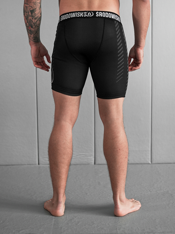 Spodenki kompresyjne "Signature" - Czarne SM_1304 Środowisko Miejskie