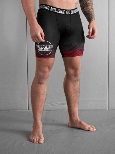 Compression Shorts "Punch" - Black / Red SM_1303 Środowisko Miejskie FIGHT SHORTS