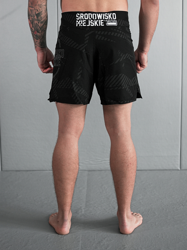 MMA Shorts "CLS" - Black / Grey SM_1286 Środowisko Miejskie FIGHT SHORTS