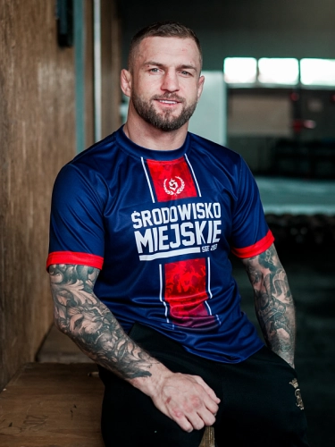 Koszulka Sportowa Mesh "Fusion" - Granatowo / Czerwona SM_1288 Środowisko Miejskie