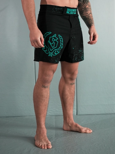 Spodenki MMA "Breakdown" - Czarne / Miętowe SM_1285 Środowisko Miejskie