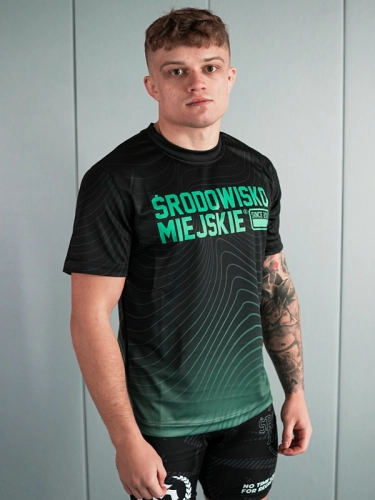 T-shirt Sport Mesh "Stripes" - Black / Green SM_1278 Środowisko Miejskie T-SHIRTS