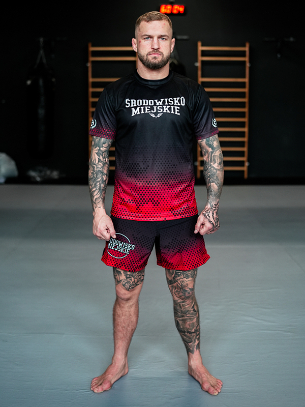 Spodenki MMA "Punch" - Czarne / Czerwone SM_1272 Środowisko Miejskie