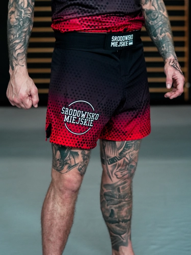 Spodenki MMA "Punch" - Czarne / Czerwone SM_1272 Środowisko Miejskie