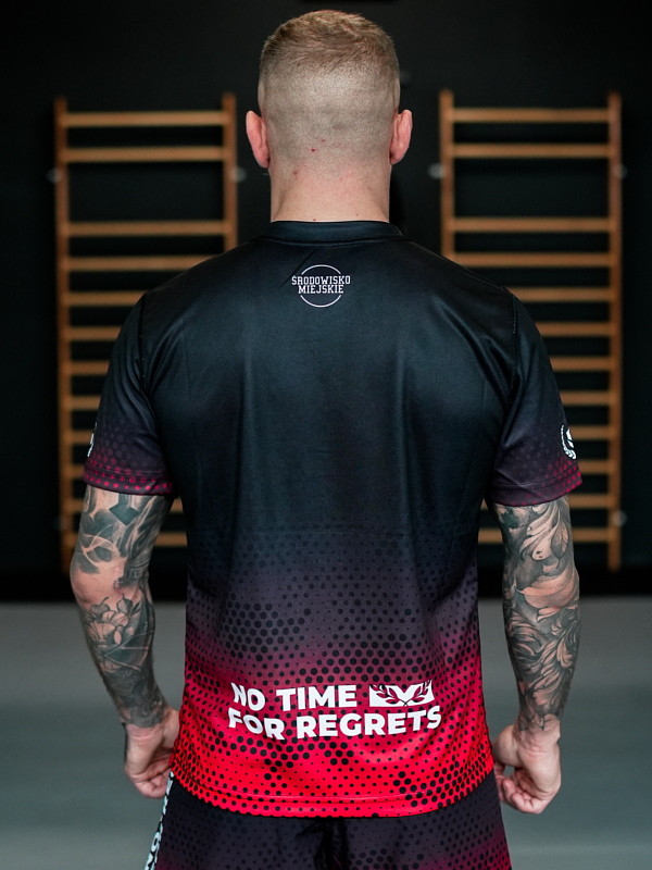 Koszulka Sportowa Mesh "Punch" - Czarna / Czerwona SM_1271 Środowisko Miejskie