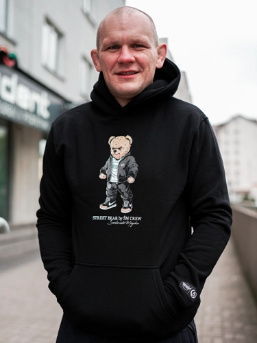 Bluza z kapturem "Street Bear" - Czarna SM_1322 Środowisko Miejskie