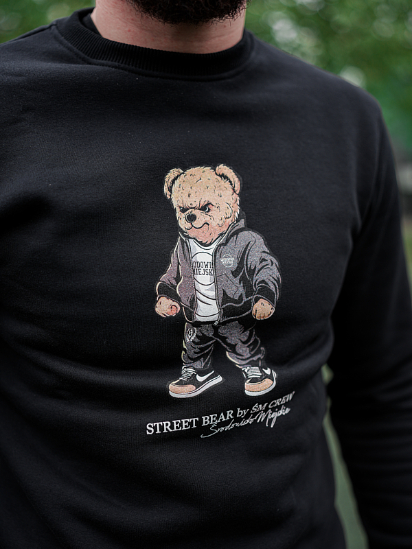 Bluza bez kaptura "Street Bear" - Czarna SM_1316 Środowisko Miejskie