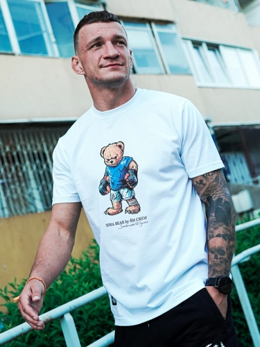 T-Shirt "MMA Bear" - White SM_1356 Środowisko Miejskie T-SHIRTS
