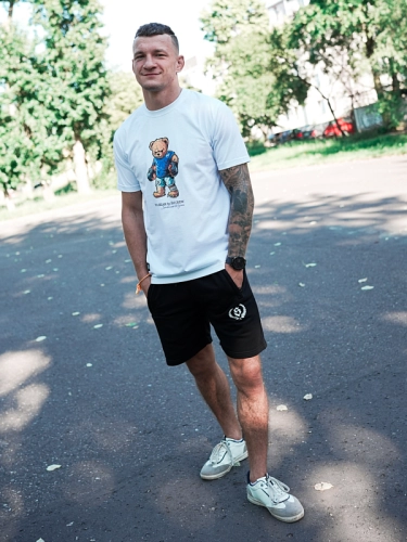 T-Shirt "MMA Bear" - White SM_1356 Środowisko Miejskie T-SHIRTS