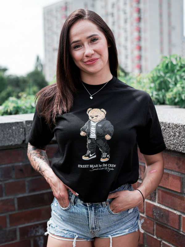 Koszulka "Street Bear" - Czarna SM_1328 Środowisko Miejskie