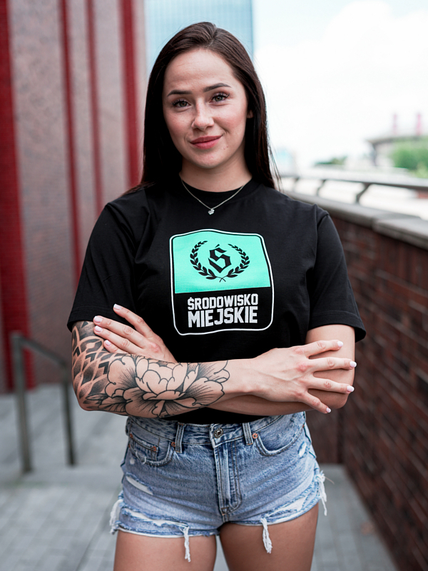 T-Shirt "Laur Mint" - Black SM_1311 Środowisko Miejskie T-SHIRTS