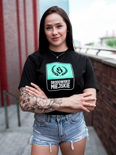 T-Shirt "Laur Mint" - Black SM_1311 Środowisko Miejskie T-SHIRTS 1