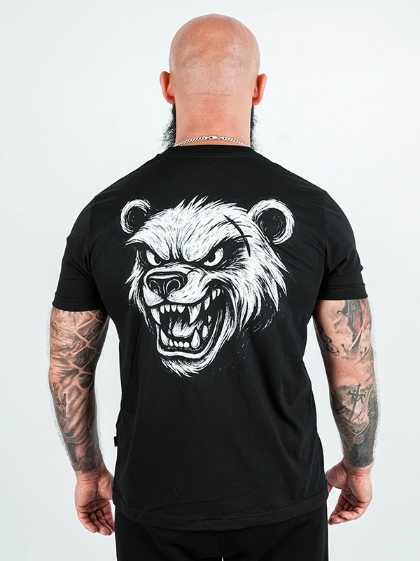 Koszulka "Bear Madness" - czarna (Kolor: Czarny - Nadruk: Sitodruk - Materiał: 100% Bawełna - Gramatura: 180g - Płeć: Unisex - Rozmiar: L)