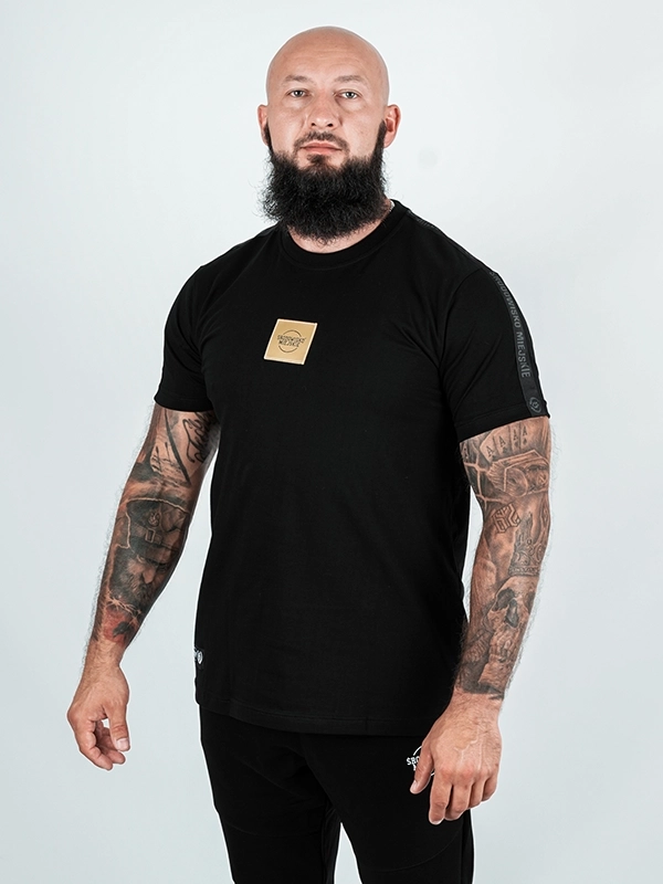 Koszulka "CLS Gold" - Czarna (Kolor: Czarny - Materiał: 100% Bawełna - Gramatura: 180g - Płeć: Unisex - Rozmiar: L)