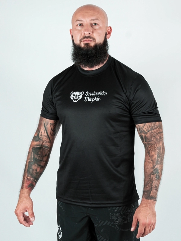 Koszulka Sportowa Mesh "Slash Bear" - czarna (Kolor: Czarny - Nadruk: Sublimacja - Materiał: 100% Poliester - Gramatura: 180g - Płeć: Unisex - Rozmiar: L)